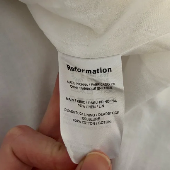 Reformation White Linen Ruffle Edge Midi Skirt - Picture 6 of 7